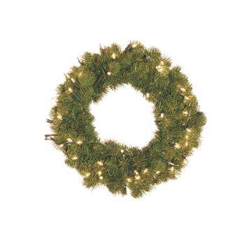 Decorative fir wreath SOLVEIG with LEDs, green, Ø 18"/45cm