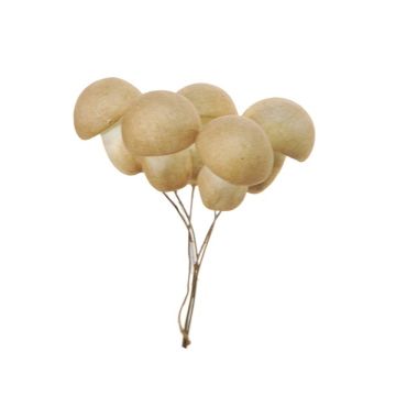 Decorative vegetable Mushroom THAYET, 6 pieces, beige, 4.7"/12cm