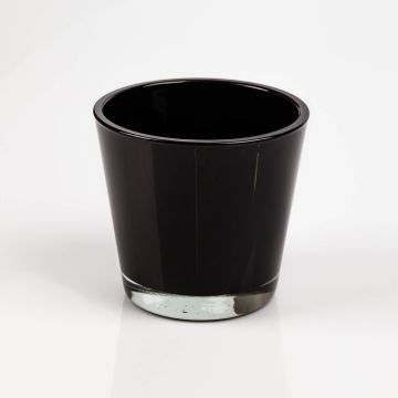 Glass planter RANA, black, 5"/13cm, Ø5.5"/14cm