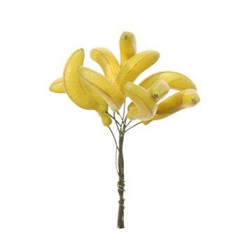 Decorative fruit Banana TIMBA, 12 pieces, yellow, 5.5"/14cm