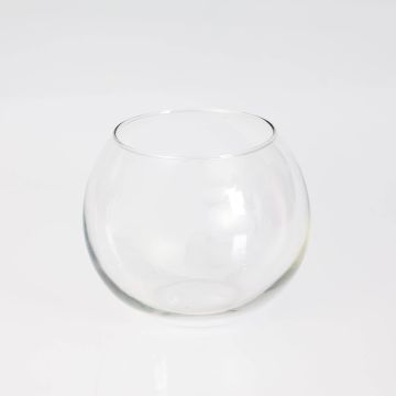 Glass vase TOBI EARTH, ball, clear, 4.7"/12cm, Ø5.5"/14cm