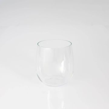 Glass tealight holder EMMY, clear, 4.7"/12cm, Ø3.7"/9,5cm
