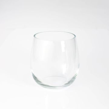 Glass tealight holder EMMY, clear, 6"/15cm, Ø4.5"/11,5cm