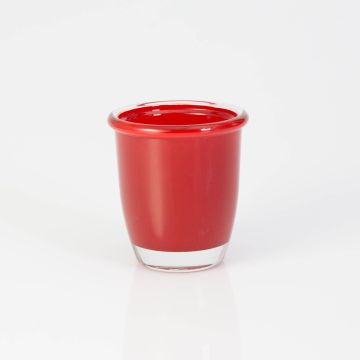 Cachepot made of glass FYNN, red, 3.1"/8cm, Ø3"/7,5cm