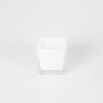 Glass lantern KIM EARTH, white, 2.4x2.4"x2.4"/6x6x6cm