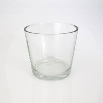 Planter ALENA of glass, clear, 6"/16cm, Ø 7"/17cm