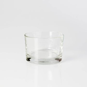 Glass candle holder TAMIO, clear, 2.2"/5,5cm, Ø3.3"/8,5cm