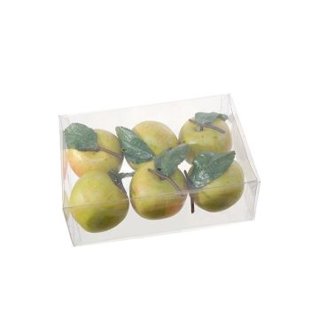 Artificial fruit Apple UNARA, 6 pieces, green-red, 6cm, Ø6cm