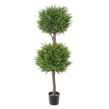 Artificial tree Cypress with 2 balls ASGAN, natural trunk, green, 5ft/140cm