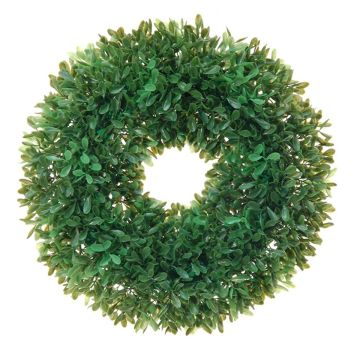 Artificial boxwooxd wreath FRITZ, green, Ø 11"/27cm