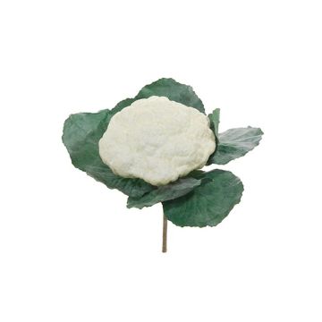 Artificial vegetable Cauliflower GUSTL, white-green, 5.9"/15cm, Ø 5.9"/15cm