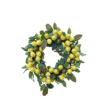 Artificial wreath SILVANI made of lemons, yellow, Ø 16"/40cm