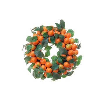 Decorative wreath KERRIE made of mandarins, orange, Ø 12"/30cm