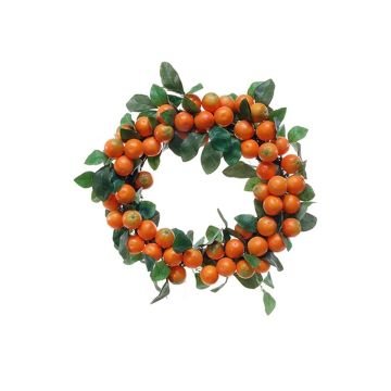Decorative wreath KERRIE made of mandarins, orange, Ø 16"/40cm