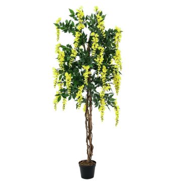 Artificial Laburnum tree LESLIE, real stems, blooms, yellow, 5ft/150cm
