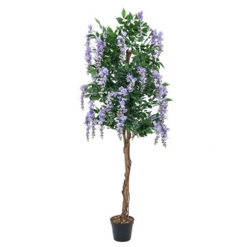Artificial Wisteria LESLIE, real stems, blooms, purple, 5ft/150cm