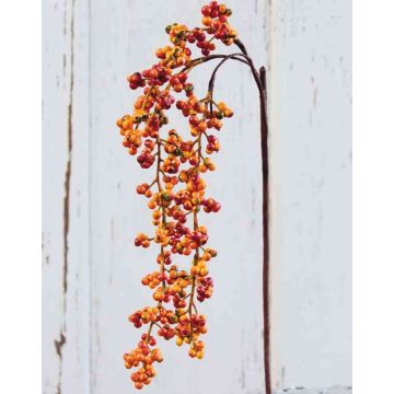 Artificial Elderberry Branch SWANTJE, fruits, orange, 16"/40cm