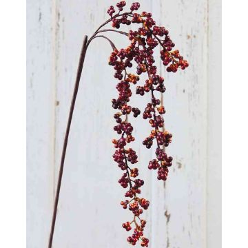 Artificial Elderberry Branch SWANTJE, fruits, burgundy-orange, 16"/40cm