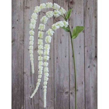 Artificial amaranth branch SENIO with flowers, white, 28"/70cm