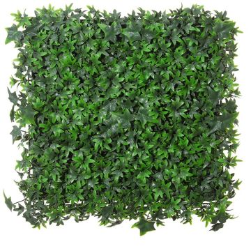 Artificial hedge / mat Ivy ESINA, green, 20"x20"/50x50cm