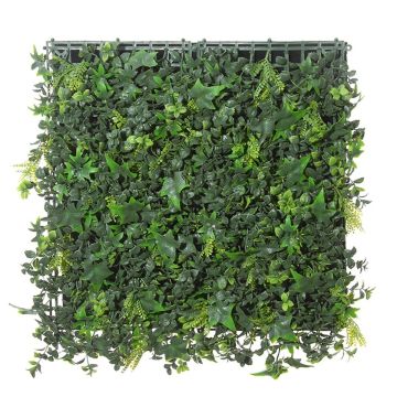 Decorative hedge / mat Ivy, fern and photinia DENZEL, green, 20"x20"/50x50cm