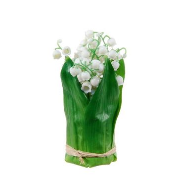 Artificial flower arrangement of Lily of the valley IKENNA, white, 5.9"/15cm, Ø 2.4"/6cm