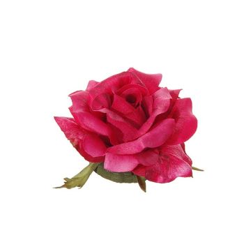 Artificial flower Rose SLAKE, floating, fuchsia, Ø 3.9"/10cm