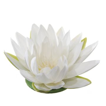 Decorative flower Lotus blossom SUADO, floating, white, Ø 5.5"/14cm