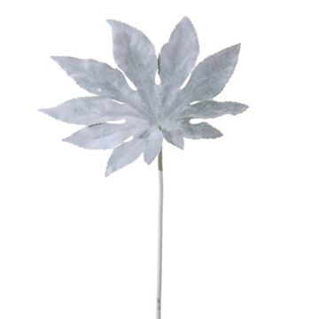 Decorative leaf Aralia DUSAN, white-grey, 20"/50cm