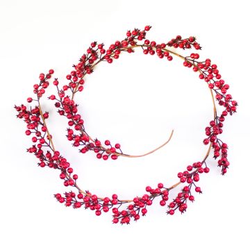 Artificial Firethorn garland GASIRA, berries, red, 6ft/180cm