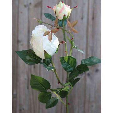 Artificial rose CARUSA, cream-white, 31"/80cm, Ø3.1"/8cm