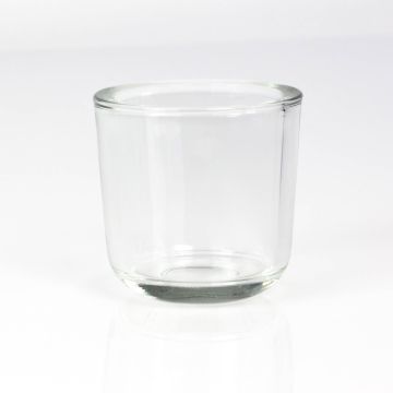 Candle glass for tea lights NICK, clear, 3.1"/8cm, Ø3.1"/8cm