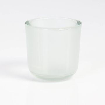 Candle glass for tea lights NICK, matt-clear, 3.1"/8cm, Ø3.1"/8cm