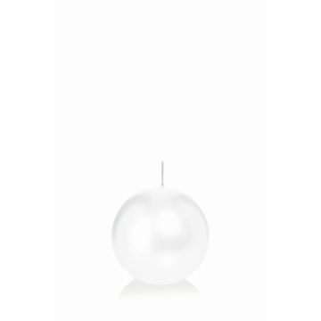 Ball wax candle MAEVA, white, Ø2.4"/6cm, 10h - Made in Germany