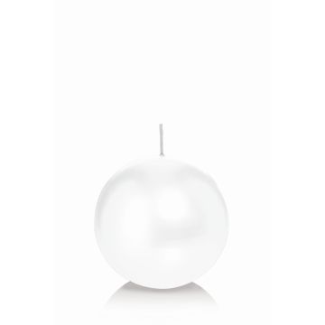 Ball wax candle MAEVA, white, Ø3.1"/8cm, 25h - Made in Germany