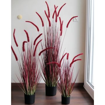 Artificial pennisetum VIDE with panicles, burgundy-green, 3ft/90cm
