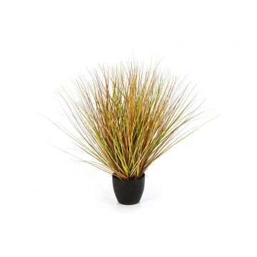 Silk switchgrass FLORIAN, in decorative pot, green-brown, 65cm