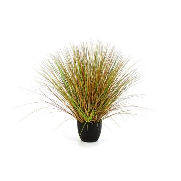 Silk switchgrass FLORIAN, in decorative pot, green-brown, 85cm