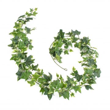 Silk Ivy garland LUKA, green-white, 6ft/180cm