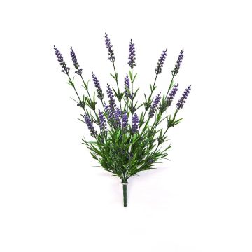 Artificial lavender bush MARINA on spike, purple, 20"/50cm, Ø0.8"/2cm