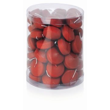 Floating candles ORNELLA, 50 pieces, red, Ø1.9"/4,8cm, 5h