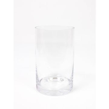 Cylindrical flower vase SANSA EARTH, glass, clear, 8"/19,5cm, Ø4.7"/12cm