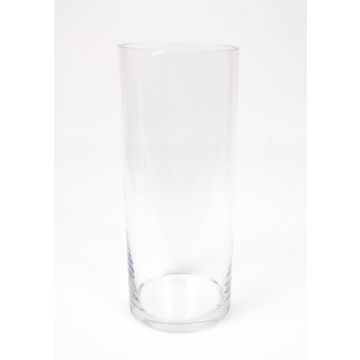 Cylindrical flower vase SANSA EARTH, glass, clear, 12"/29,5cm, Ø4.7"/12cm