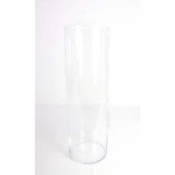 Cylindrical floor vase SANSA EARTH, glass, clear, 24"/60cm, Ø7.5"/19cm