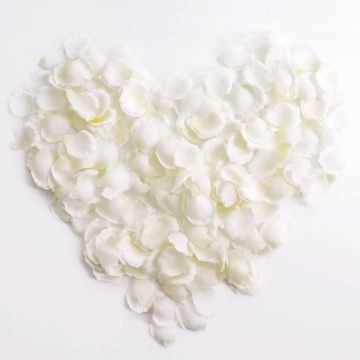 Artificial rose petals YAMINA, 300 pieces, cream-white, 2"x2"/5x5cm