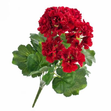 Plastic geranium MAIKE on spike, red, 16"/40cm, Ø1.6"-3.1"/4-8cm