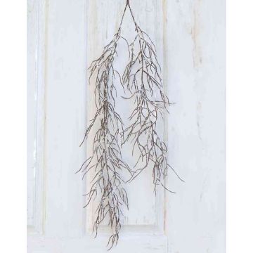 Decorative willow branch FUNA, glitter, snow-covered, brown, 3ft/100cm