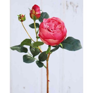 Artificial cabbage rose MIRETTA, pink, 24"/60cm, Ø1.2"-3.5"/3-9cm