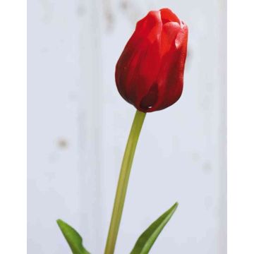Artificial tulip LONA, red, 18"/45cm, Ø1.6"/4cm