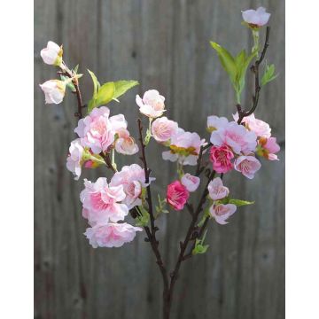Artificial cherry blossom spray SOEY, white-light pink, 18"/45cm